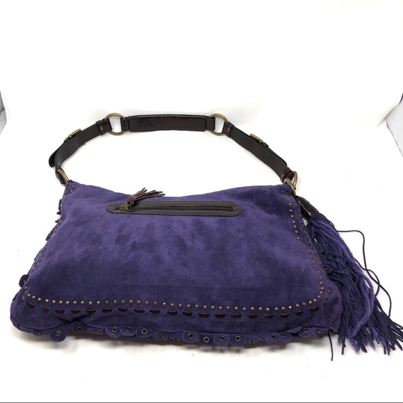 Berge Bags Berge Purple Suede Tassel Hobo Bag Made In Italy Poshmark